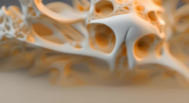 Microscopically 3d rendering of the bone structure 4K