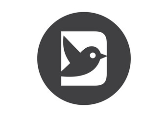 Capital letter D and sparrow birds vector design for your company