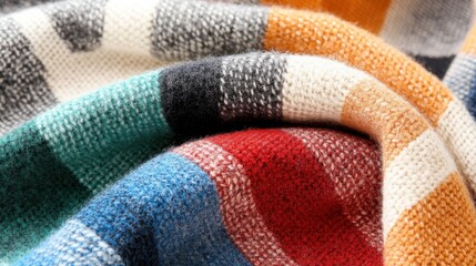 Soft wool knitwear in a checkered pattern, with detailed close-up on the texture and fabric design, suitable for winter fashion.