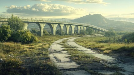 Obraz premium route de campagne concept futur