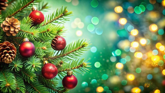 Christmas Pine Border for Festive Celebrations and Holiday Greetings