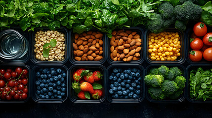 Healthy Food Containers Illustration