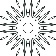 Simple Flower Mandala for Kids Circular Pattern in the Form of a Mandala Decorative Ornament in Ethnic Oriental Style.