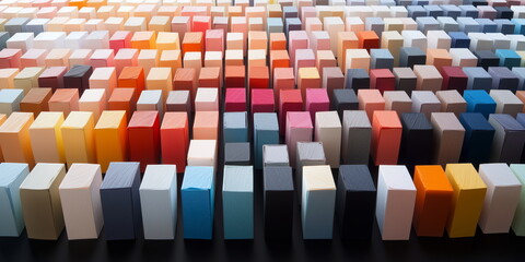 Obraz premium Abstract background. paper cube boxes open. variety assortments of content.