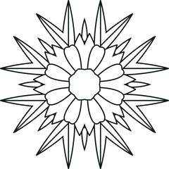 Simple Flower Mandala for Kids Circular Pattern in Form of Mandala With Flower for Henna, Mehndi, Tattoo, Decoration Decorative Ornament in Ethnic Oriental Style.