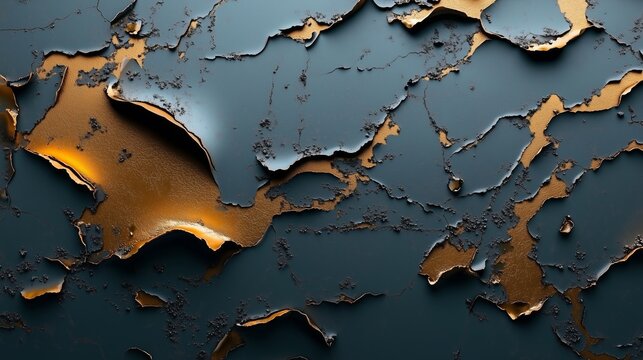 Texture materica di metallo ossidato, con ruggine e sfumature scure, evoca un'atmosfera industriale e antica, perfetta per sfondi astratti