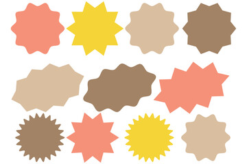 Frame vector set. Wavy scalloped rectangle borders set. Quote poster. Doodle rectangle frame, funky zigzag, retro style shapes