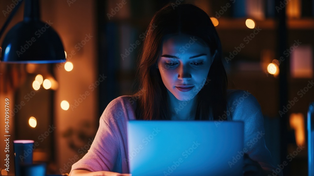 Poster chat bot chat with ai or artificial intelligence technology. woman using a laptop computer chatting 