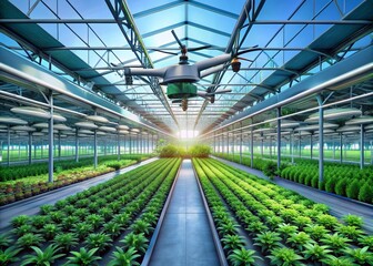 Drones Managing AI-Driven Plant Growth in a High-Tech Smart Farm Environment