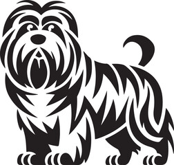 Old English Sheepdog Stylized Tribal Illustration