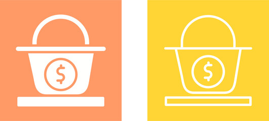 Dollar Basket Vector Icon