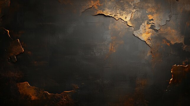 Texture materica di metallo ossidato, con ruggine e sfumature scure, evoca un'atmosfera industriale e antica, perfetta per sfondi astratti