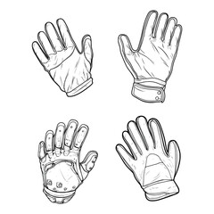 Obraz premium Set of gloves illustration colorinjg page - coloring book