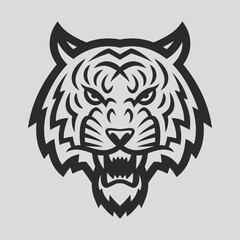Tiger Head Tattoo. Mascot Creative Design.