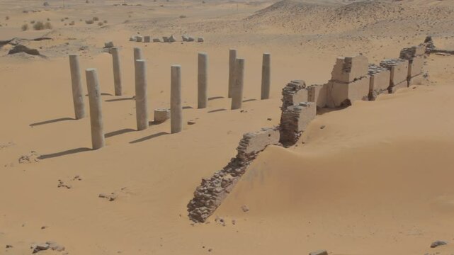 Sudan, Nubia, Old Dongola, ruins of the church of the granite columns