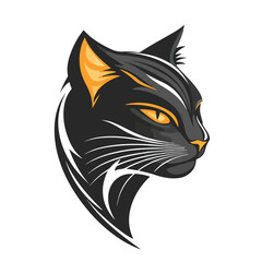 Obraz premium Cat Head Logo Design Template Vector Illustration