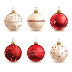 Festive Christmas Balls Vector Illustration Isolated