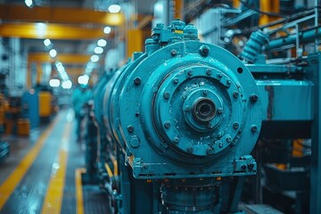 Obraz premium Close-up of a Large Industrial Machine in a Factory Setting