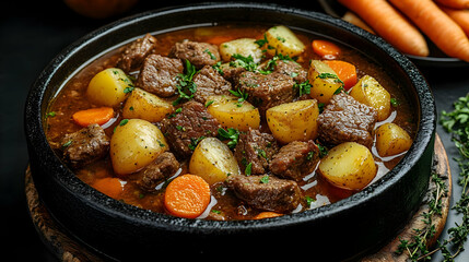 Beef Stew with Potatoes and Carrots - Food Photography