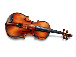 Elegant wooden violin resting on a flat surface highlighting its craftsmanship and rich tones during a quiet afternoon