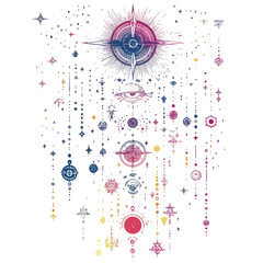 Mystical Cosmic Symbolic Composition with Intriguing Lines
