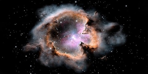 Obraz premium Cosmic Nebula with Stars and Dust in Deep Space