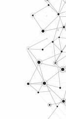 Abstract geometric pattern with interconnected dots and lines on a white background.