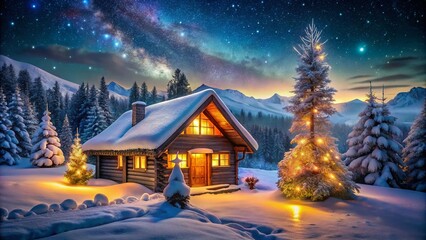 Fototapeta premium HD Christmas Desktop Wallpaper with Festive Decorations and Snowy Landscape for a Cozy Holiday Atmosphere