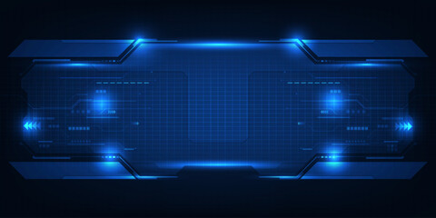 Futuristic frame,screen,panels,border and windows for head up display or dashboard control and technology background.Future sci fi tech style design concepts.Vector illustrations.