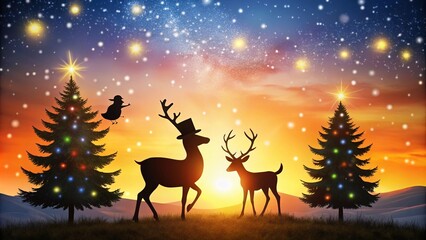 Humorous Christmas Silhouette Card Design for Holiday Cheer