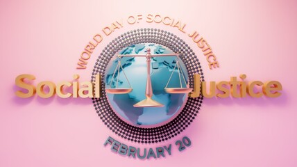 Obraz premium World Day of Social Justice celebrated on February 20th promotes equality and fairness for all.