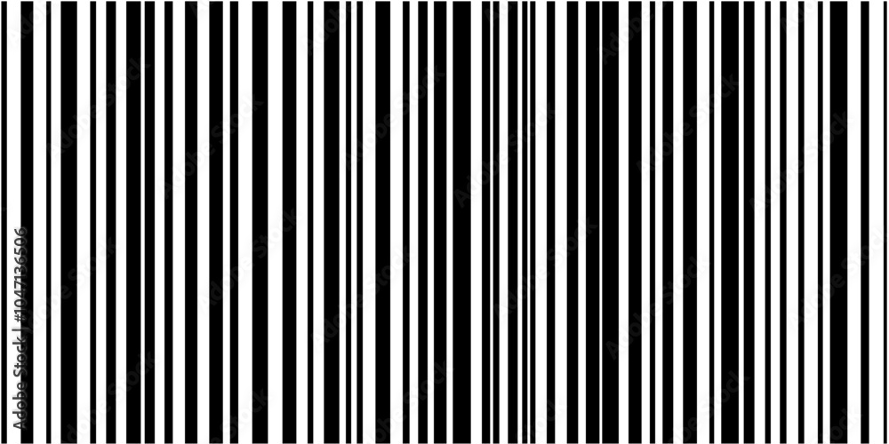Poster Minimalist barcode pattern featuring alternating line thickness