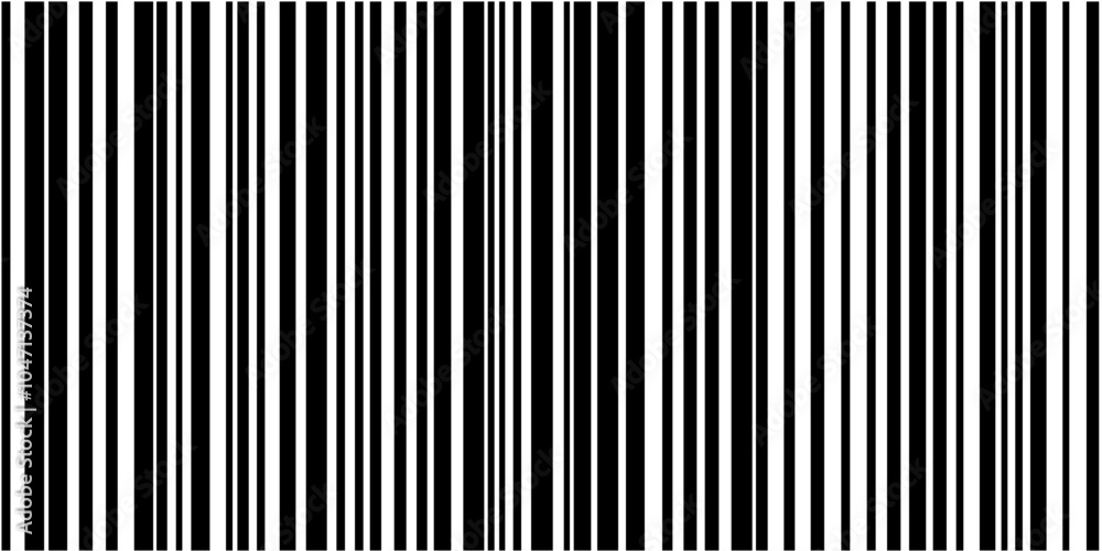 Poster Minimalist barcode pattern featuring alternating line thickness