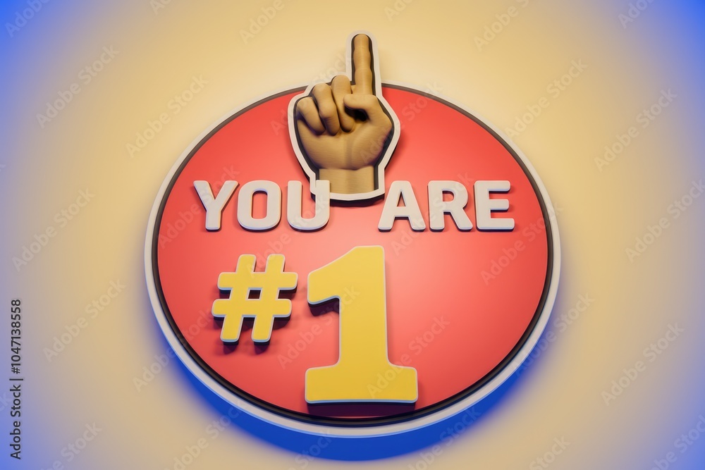 Aufkleber a red circle with the words you are #1 and a pointing finger.