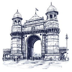 Obraz premium Majestic Gateway of India and Taj Mahal Palace Hotel