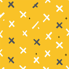 Obraz premium Sleek Gray Crosses on Vibrant Yellow Background Pattern Vector