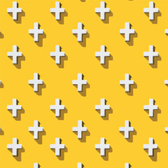 Obraz premium Sleek Gray Crosses on Vibrant Yellow Background Pattern Vector