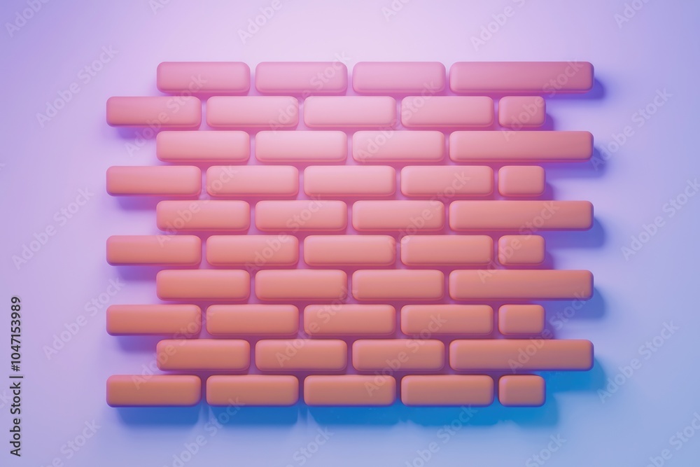 Aufkleber A digital rendering of an abstract brick wall with a soft  glowing light.
