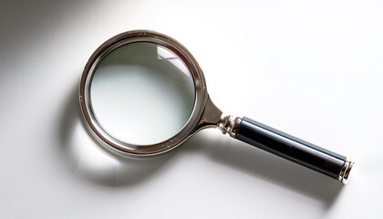 A magnifying glass isolated on a white background