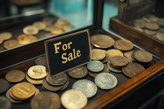 Collectible Coins For Sale in a Collection Box