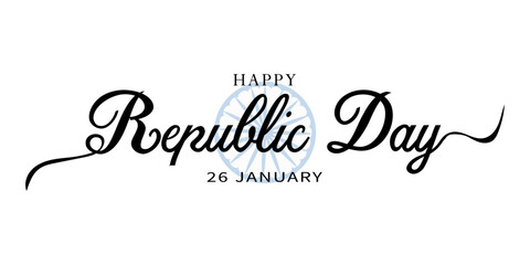 Happy Republic Day Calligraphic Typography design vector.