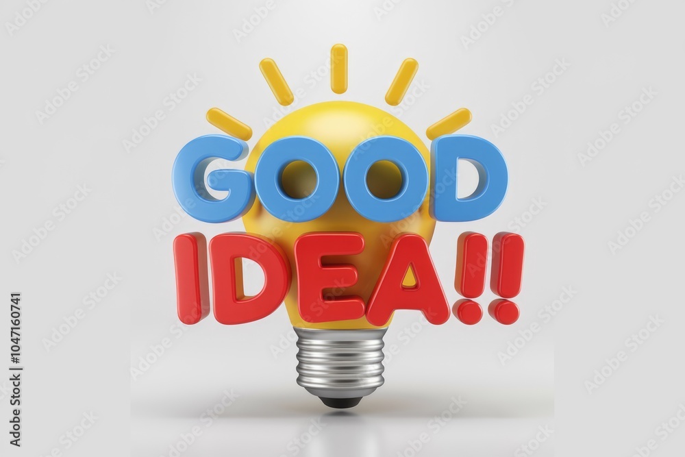 Aufkleber a lightbulb with the words good idea on it.