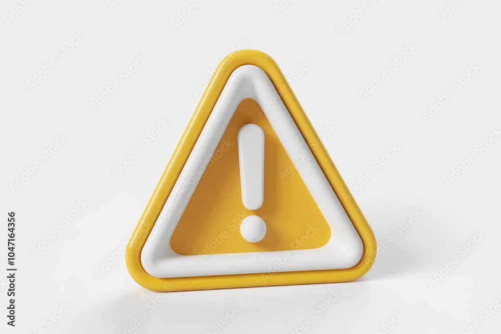 Poster a yellow triangle with a white exclamation mark inside.