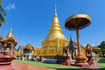 Wat Phra That Hariphunchai temple in lamphun province, a popular tourist destination in northern of Thailand