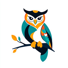 Obraz premium Minimalist Whimsical Owl Illustration for T-Shirt Design