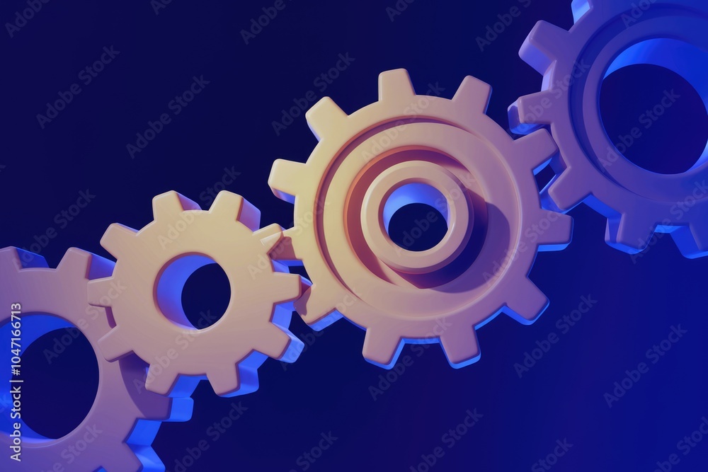 Leinwandbilder Interlocking gears represent teamwork  synergy  and efficient processes.