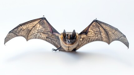 Isolated spooky bat flying on a white background