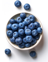 fresh blueberries, isolated on a white background