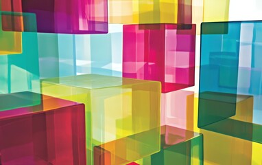 Obraz premium Vibrant and colorful abstract geometric shapes