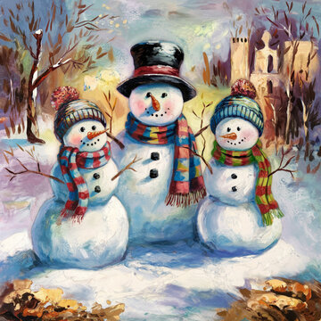 snowman in the snow